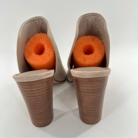 Sbicch womens ankle booties size 9 beige nubuck leather slip on mules - Picture 3 of 12